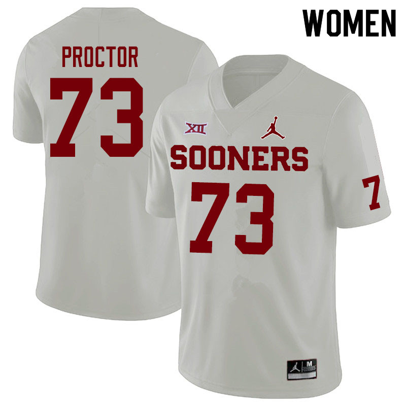 Jordan Brand Women #73 R.J. Proctor Oklahoma Sooners College Football Jerseys Sale-White - Click Image to Close